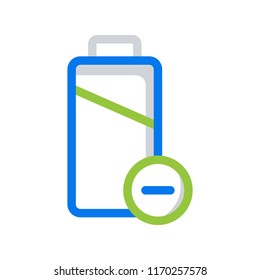 Battery load icon, stock vector illustration flat design style