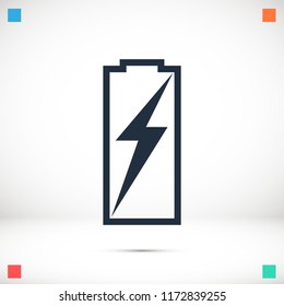Battery load icon, stock vector illustration flat design style
