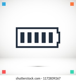 Battery load icon, stock vector illustration flat design style