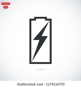 Battery load icon, stock vector illustration flat design style