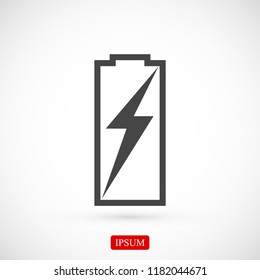 Battery load icon, stock vector illustration flat design style