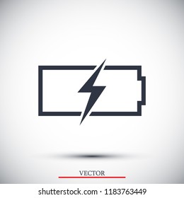 Battery load icon, stock vector illustration flat design style