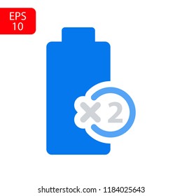 Battery load icon, stock vector illustration flat design style