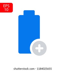 Battery load icon, stock vector illustration flat design style