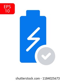 Battery load icon, stock vector illustration flat design style