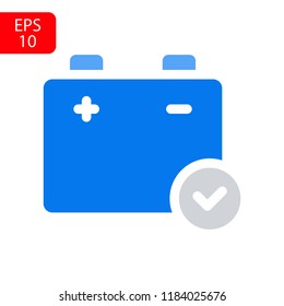 Battery load icon, stock vector illustration flat design style
