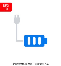 Battery load icon, stock vector illustration flat design style