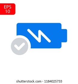 Battery load icon, stock vector illustration flat design style