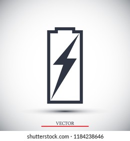 Battery load icon, stock vector illustration flat design style