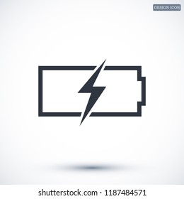 Battery load icon, stock vector illustration flat design style