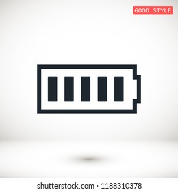 Battery load icon, stock vector illustration flat design style