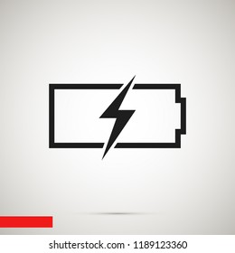 Battery load icon, stock vector illustration flat design style