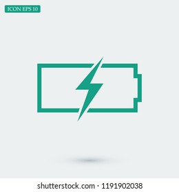 Battery load icon, stock vector illustration flat design style