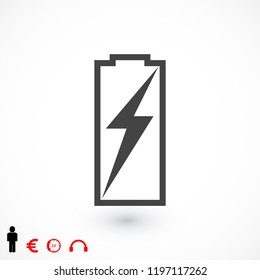 Battery load icon, stock vector illustration flat design style