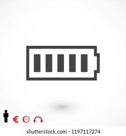 Battery load icon, stock vector illustration flat design style