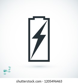 Battery load icon, stock vector illustration flat design style