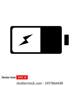 Battery load icon, stock vector illustration flat design style