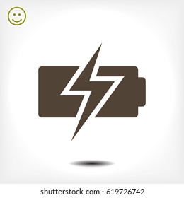 Battery load icon, stock vector illustration flat design style