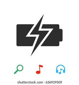 Battery load icon, stock vector illustration flat design style