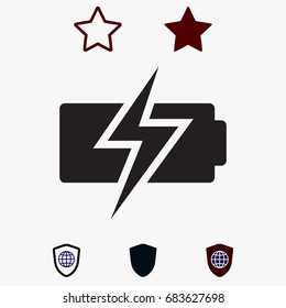 Battery load icon, stock vector illustration flat design style