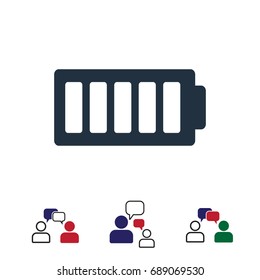 Battery load icon, stock vector illustration flat design style
