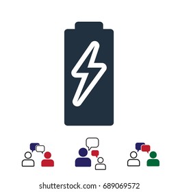Battery load icon, stock vector illustration flat design style