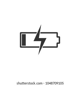 Battery load icon. Vector illustration. Flat design.