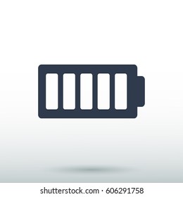Battery load icon, vector illustration. Flat design eps 10