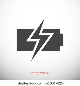 Battery load icon, vector illustration. Flat design eps 10