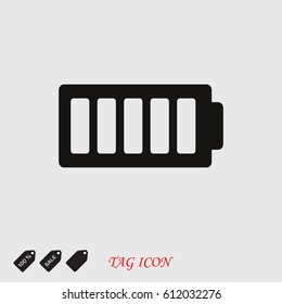 Battery load icon, vector illustration. Flat design eps 10