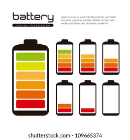 Battery load illustration isolated on white background, vector illustration