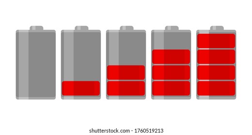 Ilustración de carga de la batería aislada en fondo blanco, ilustración vectorial