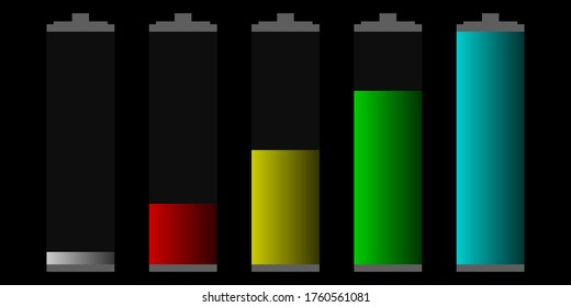 Akkubelastungsgrafik einzeln auf weißem Hintergrund, Vektorgrafik