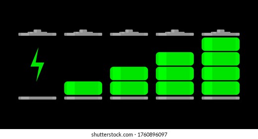 Ilustración de carga de la batería aislada en fondo blanco, ilustración vectorial