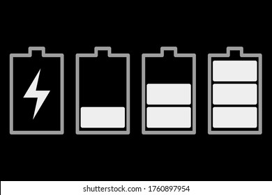 Ilustración de carga de la batería aislada en fondo blanco, ilustración vectorial