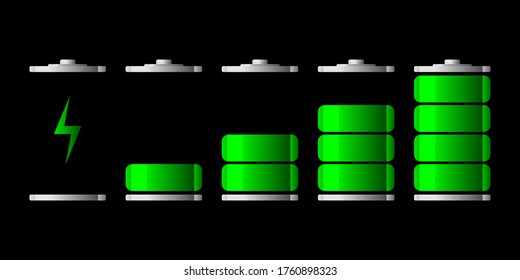 Ilustración de carga de la batería aislada en fondo blanco, ilustración vectorial