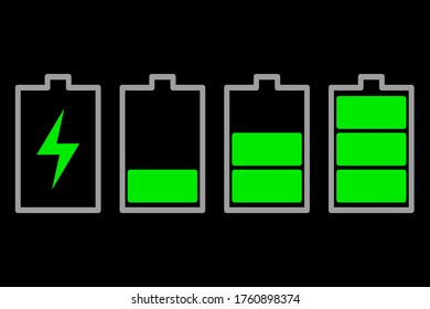 Ilustración de carga de la batería aislada en fondo blanco, ilustración vectorial