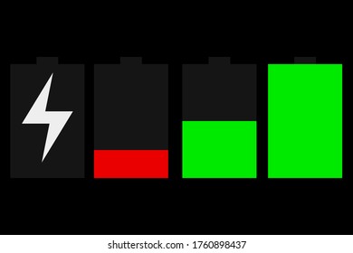 Battery load illustration isolated on white background, vector illustration