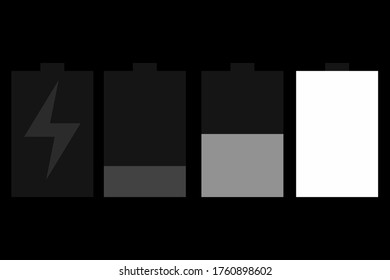 Ilustración de carga de la batería aislada en fondo blanco, ilustración vectorial