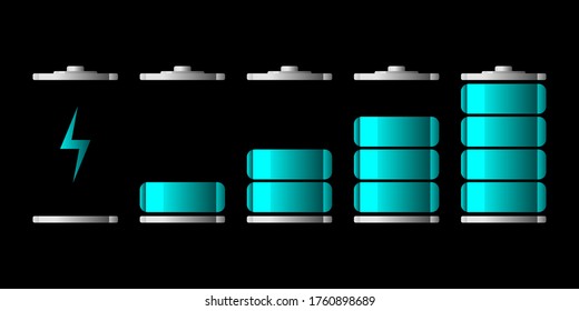 Ilustración de carga de la batería aislada en fondo blanco, ilustración vectorial