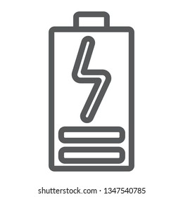 Battery load line icon, electric and power, energy charge sign, vector graphics, a linear pattern on a white background, eps 10.