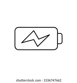 Battery load line icon for web, mobile and infographics. Vector black icon on white background. Stock vector illustration.