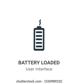 Battery loaded vector icon on white background. Flat vector battery loaded icon symbol sign from modern user interface collection for mobile concept and web apps design.