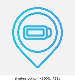 Battery location icon in gradient style, use for website mobile app presentation