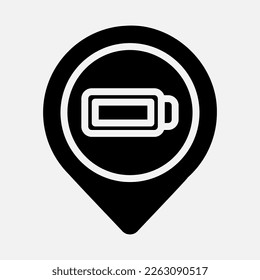 Battery location icon in solid style, use for website mobile app presentation