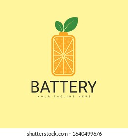 Battery Logo Design With a Combination of Citrus Fruit