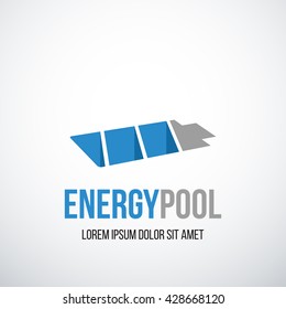 Battery logo design layout. Energy concept. Creative symbol design with battery shape.