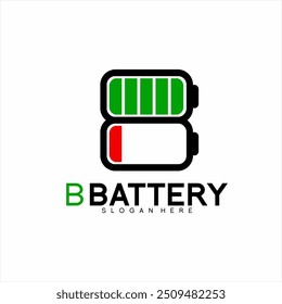 Diseño del logotipo de la batería con el concepto de la letra B.