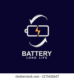 battery logo design with long lasting power