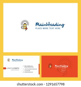 Battery Logo design with Tagline & Front and Back Busienss Card Template. Vector Creative Design